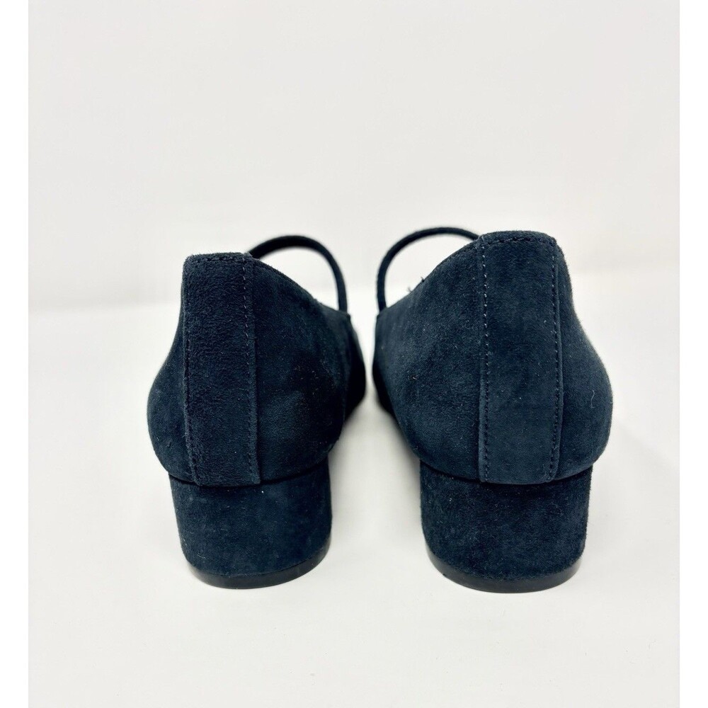 Madewell Suede Leather The Greta Pump Block Heels Juniper Berry Navy Blue Shoe 7 - Picture 9 of 12